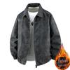 2025 Winter New Arrival Men's American Trend Plus Velvet PU Leather Lapel Jacket - Thickened, Short, Loose Casual Coat