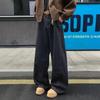 Mens Loose Straight Wide Leg Vintage Washed Casual High Street Denim Long Pants