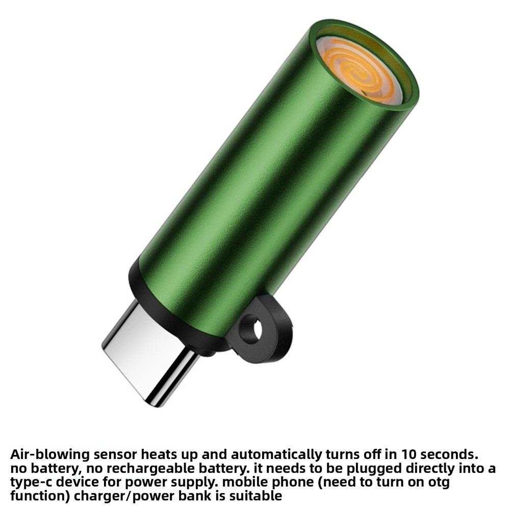 Flameless Type-C Cigarette Lighter Windproof No Need Charging Portable USB-C Lighter Safe Electric Blowing Air Lighter