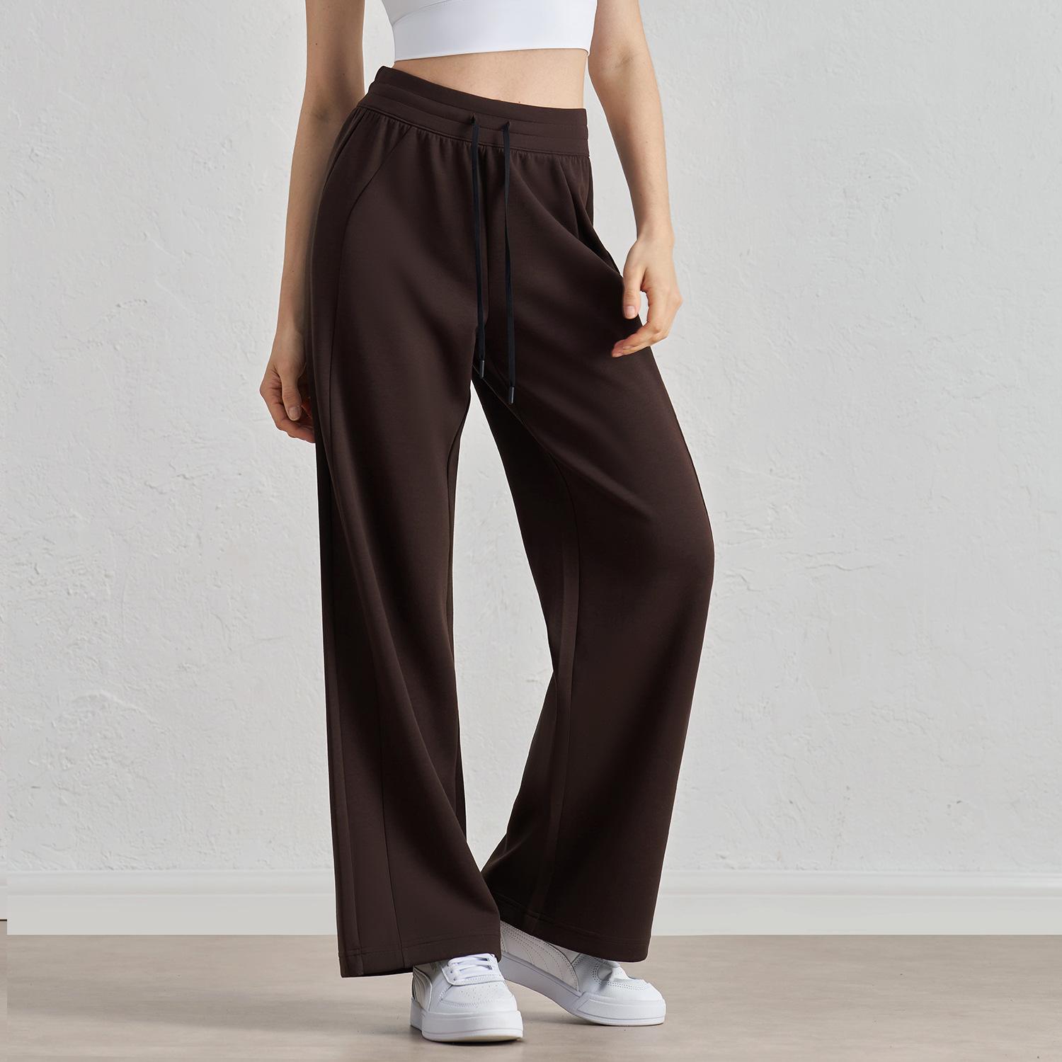 

Sweatpants casual women s wide legs loose straight drape high-end thin versatile drawstring yoga pants S