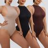 Body Moldeador Tanga de Control de Abdomen sin Mangas de Cuello Redondo para Mujer
