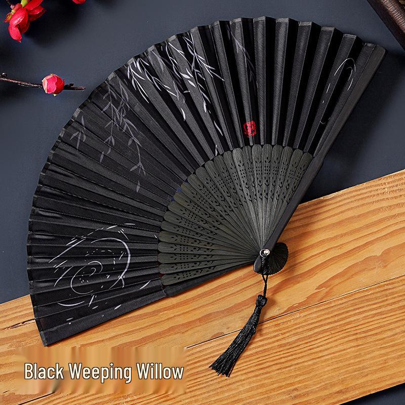 Ancient-Style Chinese Folding Fan for Hanfu, Qipao, Dance - Portable Summer Fan for Women, Kids, Students