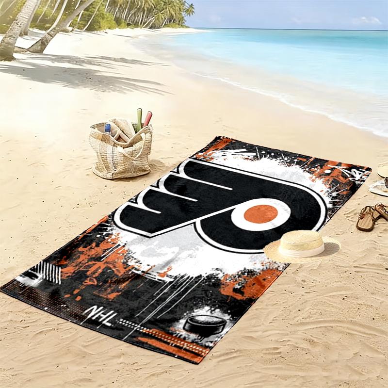 Flyers Hockey Art Beach Towel Microfiber Beach Towel, Lightweight and Quick-Dry, for Summer Travel, Swimming Pool Fan Birthday Gift