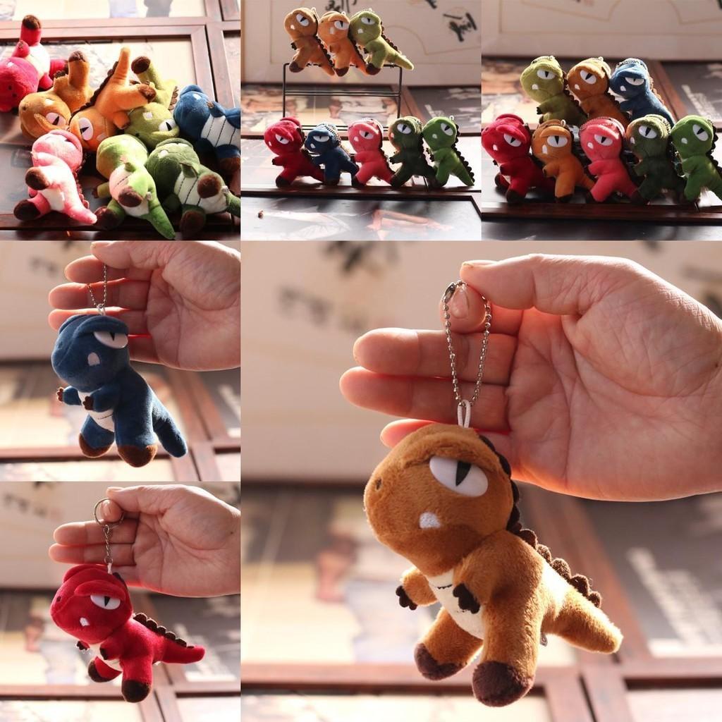 Adorable Plush Dinosaur Keychain Soft Stuffed Toy Mini T-rex Cute Doll 12cm