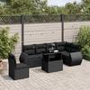 VidaXL Garden Lounge Set 7 Pcs with Cushions Black Wicker 3268565