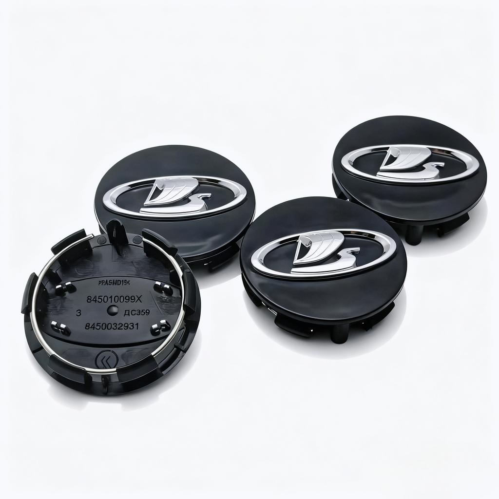 4pcs Black Silver LADA Logo Emblem Car Wheel Center Caps 57MM 50MM Wheels Hub Cap Rim Hubcaps Dust Cover Replace Car Accessories