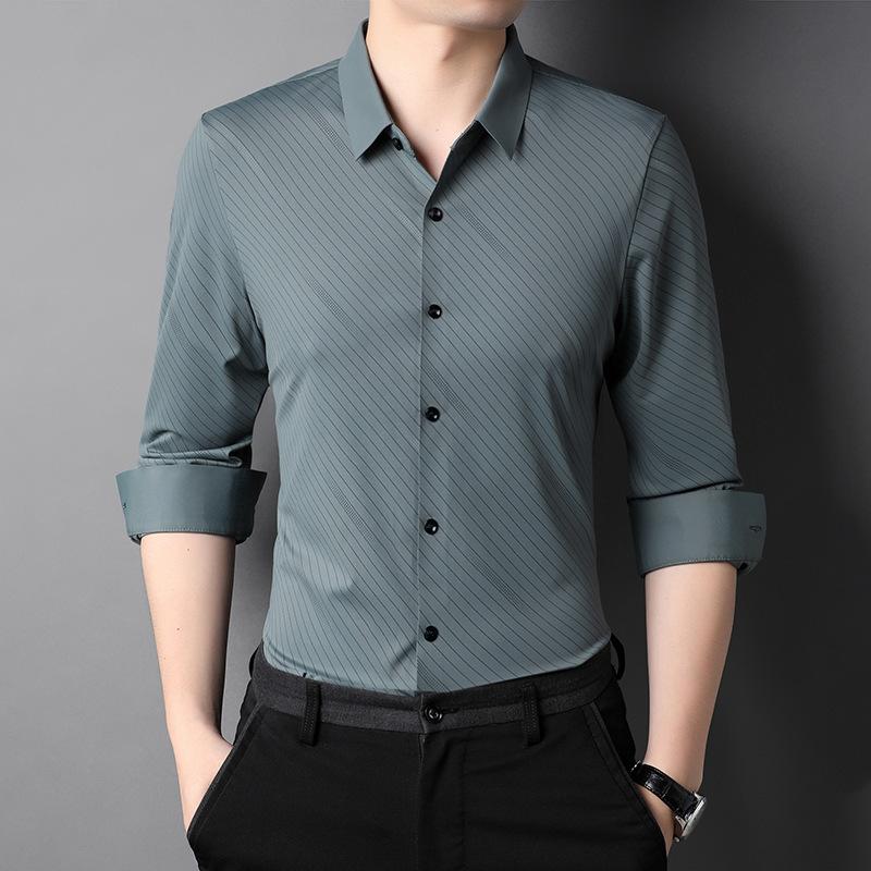 Regular Lapel Casual Striped Thin Cotton Autumn