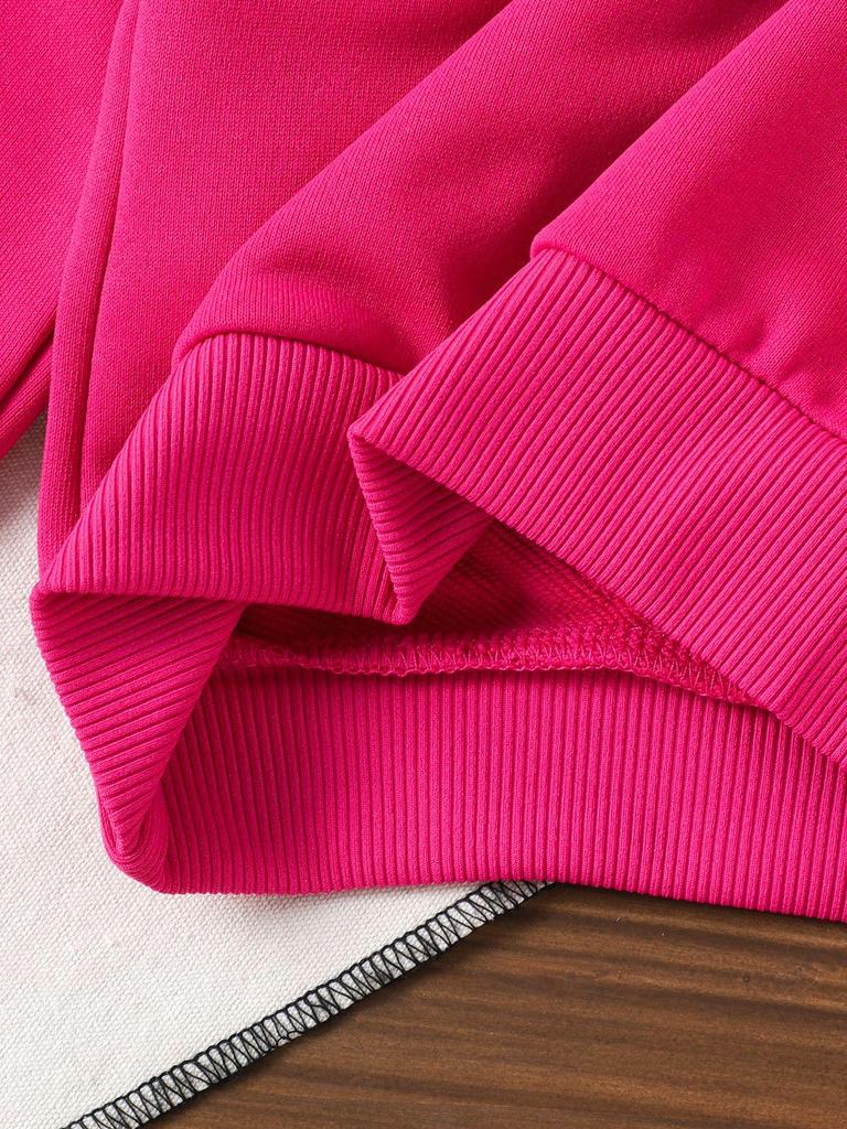 Evropská a Americká vínově červená mikina s dlouhým rukávem a tepláková souprava pro dívky