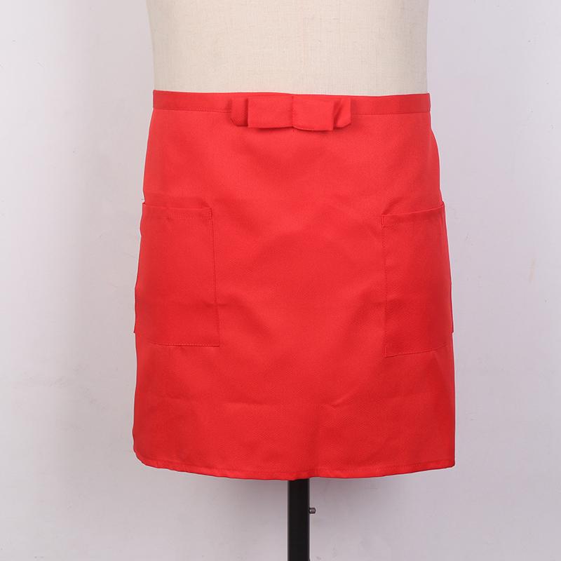 Half Short Waist Polyester Apron Waitress Waiter With Pocket Kitchen Cafe Pub Bar Apron