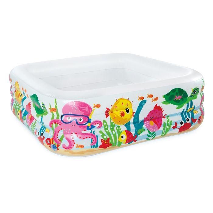 Piscine gonflable intex aquarium 159x159x50 cm - pour enfant - utilisation extérieure