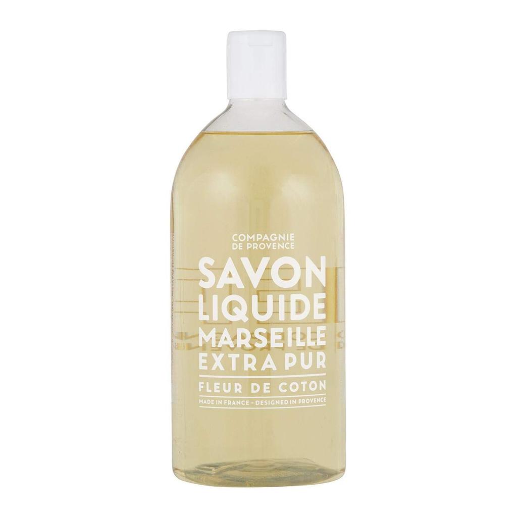 COMPAGNIE DE PROVENCE Extra Pure Body Care Liquid Marseille Soap Cotton Flower Body Soap Refill,