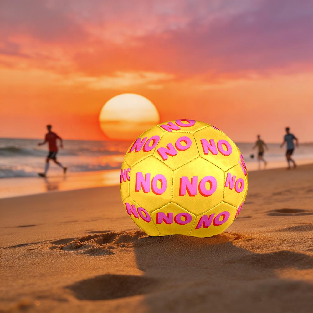 1pc No Entry Sign Theme Soccer Ball Football, Size 5, Lightweight PVC, Outdoor Training Soccer Ball,Gift j61434 Size 5