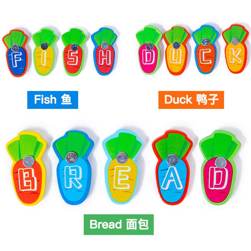 Children'S Early Education Puzzle Color Alphanumeric Cognitive Pairing Fishing Wooden Desktop Interactive Game