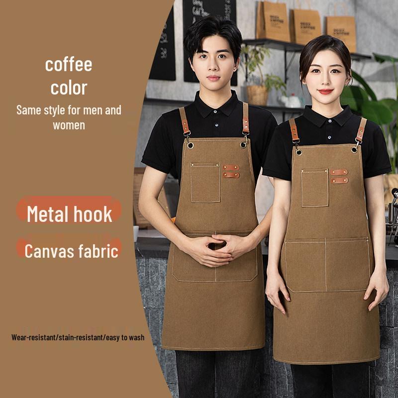 Custom High-End Workwear: Waterproof Oil-proof Apron for Women with Logo, Ideal for Catering, Coffee, and Milk Tea Shops