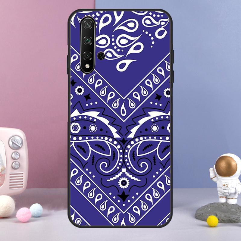 Blue Bandana For Huawei Nova Y60 Y61 Y70 Y72 Y73 Y90 Y91 9 10 SE 7i 8i 11i 12i P30 P40 Lite P60 Pro Case