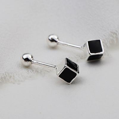 [Aslit] 925 Silber Sechsseitiges Quadrat Epoch Piercing_Paar