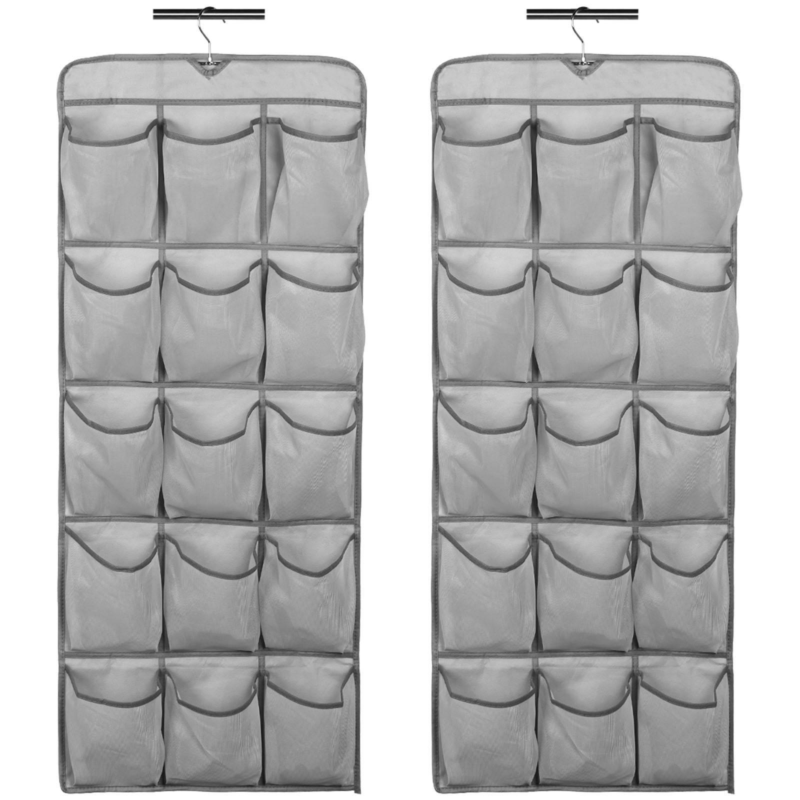 

2 шт. Подвесной органайзер из нетканого материала, складной, двухсторонний, подвесная сумка для обуви для гардероба, 30 карманов для хранения дома