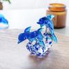 Dolphin Statue Clear Vivid Colorful Lovely Small Animal Glass Miniature Home Decoration