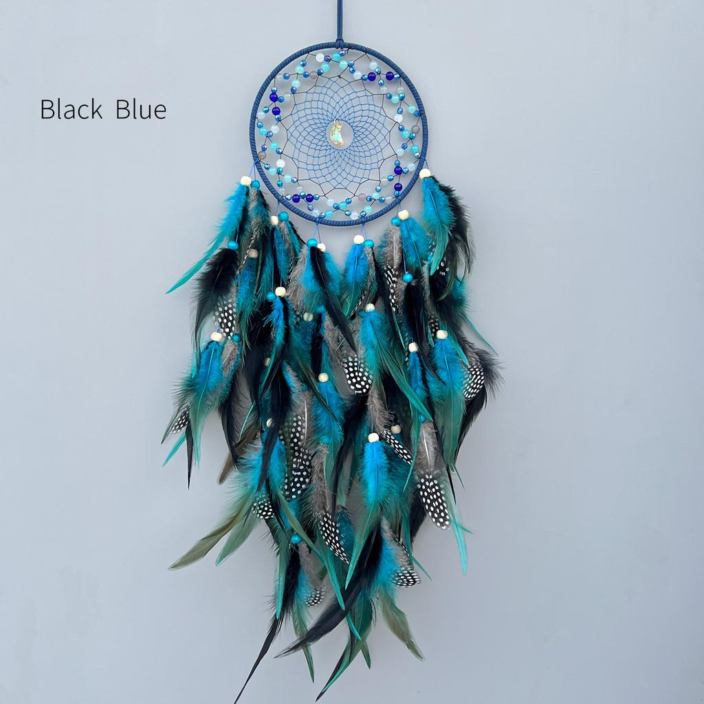 Colorful Feather Woven Atmosphere Decoration Living Room Wall Ornaments Bedroom Home Agate Dream Catcher Net Decorations