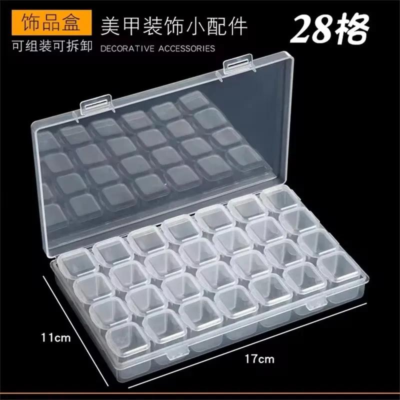 28 Slots Adjustable Plastic Storage Box Storage Box Case For Jewelry Diamond Embroidery Craft Bead Pill Holder Storage Tool
