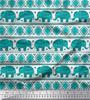 Soimoi Japan Crepe Satin Fabric Aztec & Tribal Elephant Ethnic Print Sewing Fabric Metre 42 Inch