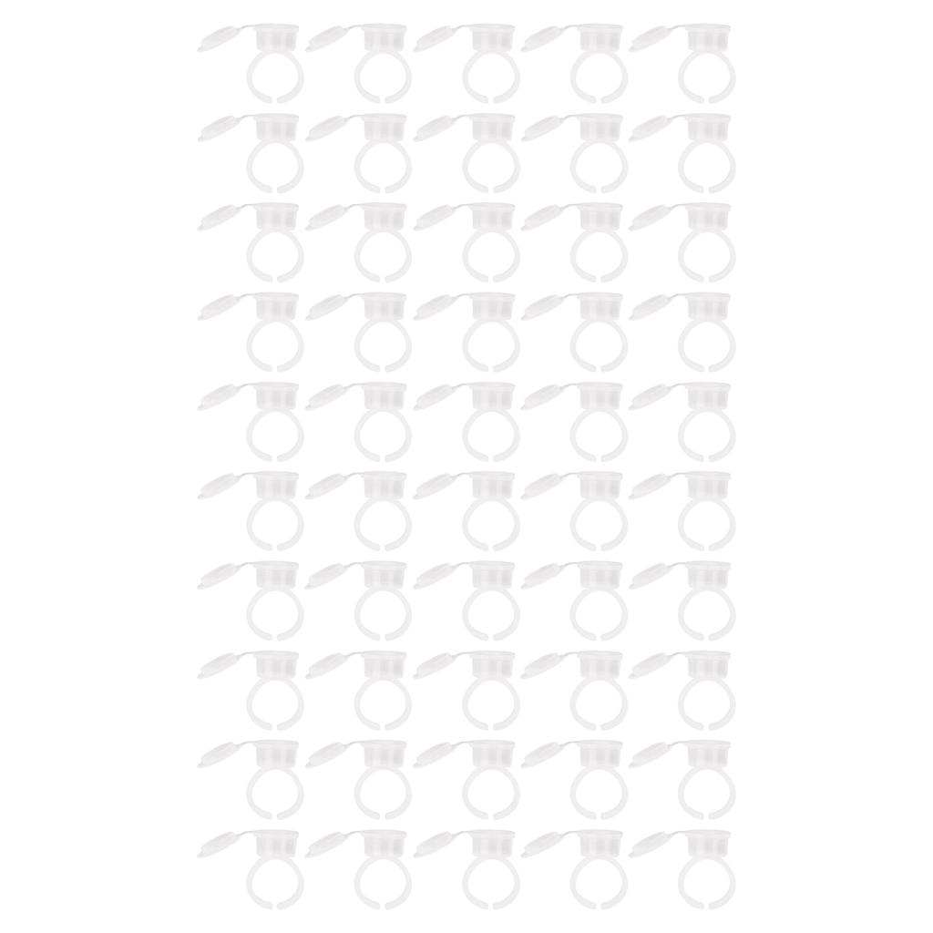 50Pcs Microblading Pigment Ring Cups with Cover for Tattoo Ink Semi Permanent Makeup Eyebrow Glue