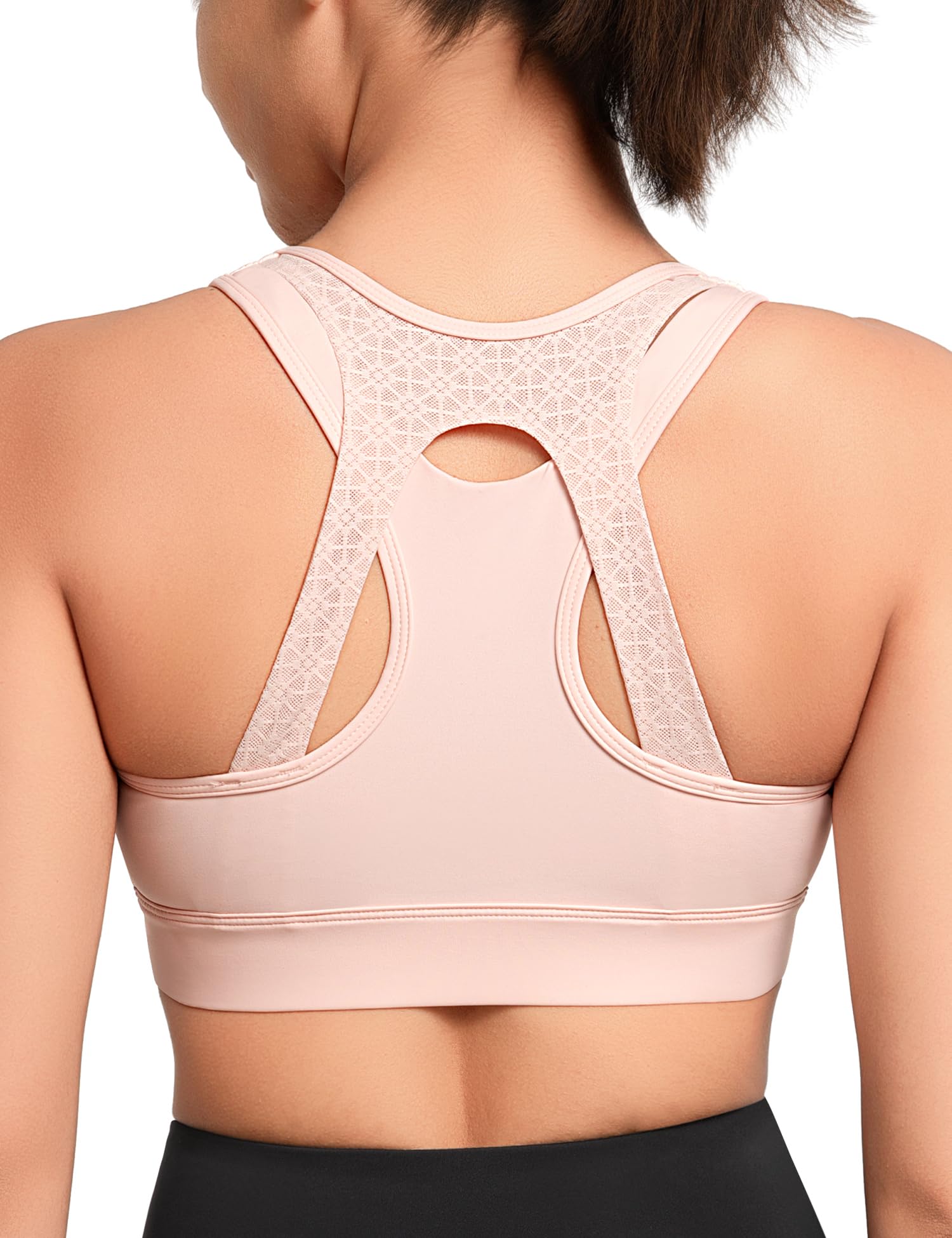 

Yvette Sports High Plus No Integrated Perfect for Training and Gym Size M Pink Women s Non-Slip Bra, Front-Opening, Support, Size, Racerback, Wire, розовый