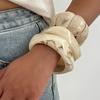 Salircon 3 Styles Bohemian Beige Wide Resin Acrylic Smudging Bangles for Women Punk Geometric Arm Bracelet Aesthetic Y2K Jewelry