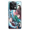 Phone Case - MANIACASE - Xiaomi Redmi Note 13 5G - TPU Silicone - Demon Slayer Pattern (Tanjiro) - Black