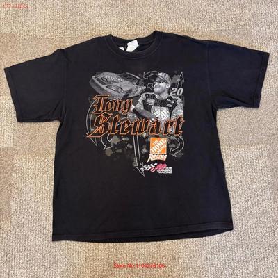 Vintage Y2K 2000s Tony Stewart Home Depot Racing Double Sided T Shirt Vintage Washed Breathable Stylish Soft Casual
