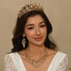 Fashion Light Luxury Premium Bridal Jewelry Set Shining Jewelry Dress Accessories Rhinestone Crown Necklace Three-Piece Set