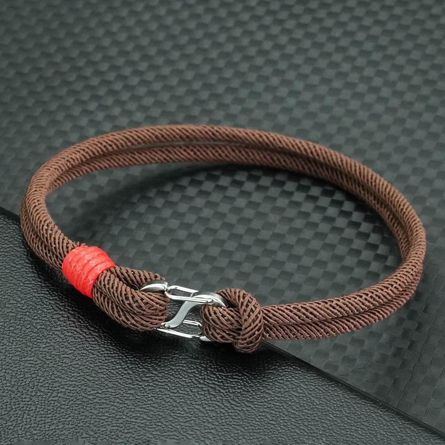 New 7 Colors Grade A 3mm Rope Bracelet Men Women Stainless Steel Connection Buckle Fabric Braslet Leisure Versatile Accessories