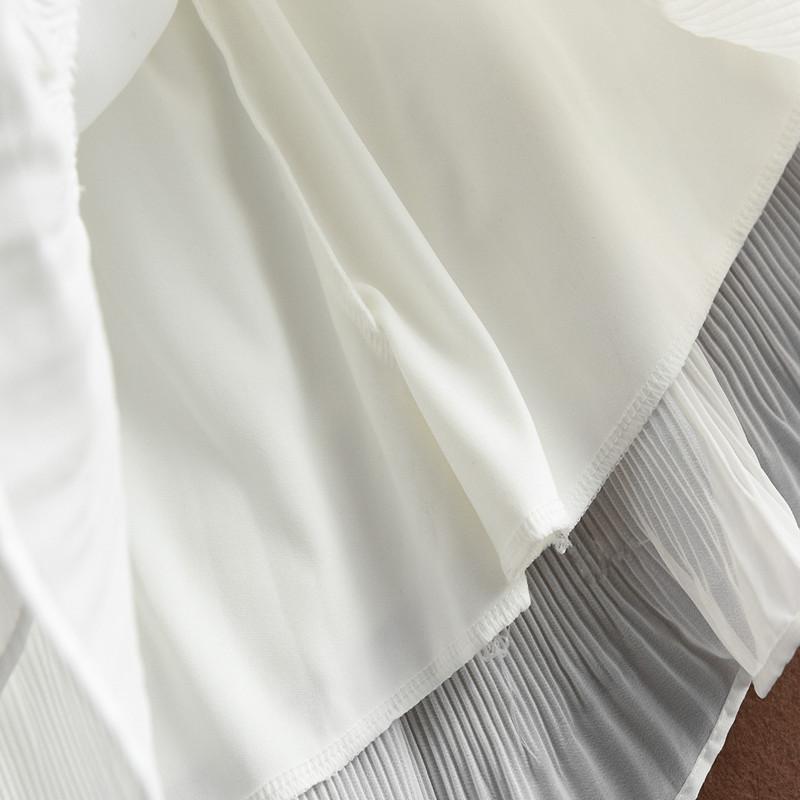 Léto Ženy Elasticita Pas Minisukně Dámská Šifonová sukně Dámské Ležérní Dortové sukně Černá Bílá Dámské Plisované sukně