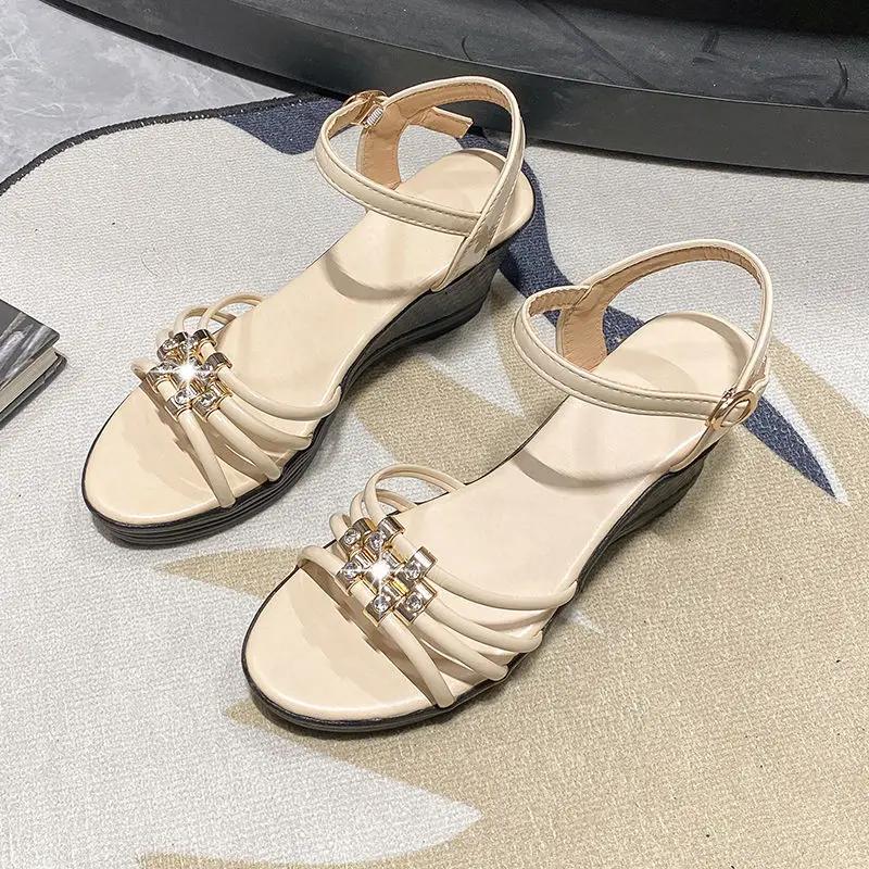 Heeled Open Toe Ladies Shoes 2025 Luxury On Offer Original Sales Summer Comfortable New Breathable Fashion Daily Women's Sandals