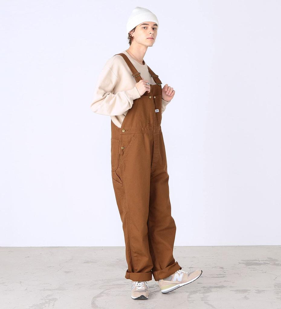 Lee Overalls Denim Salopette Large Size Unisex LM7254 Braun2 M