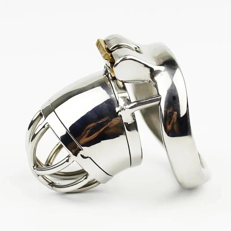 Male Chastity Device Urethral Lock Stainless Steel Cock Cage Cock Ring Penis Cage BDSM Adult Game Sex Toys For Men Chastity Belt