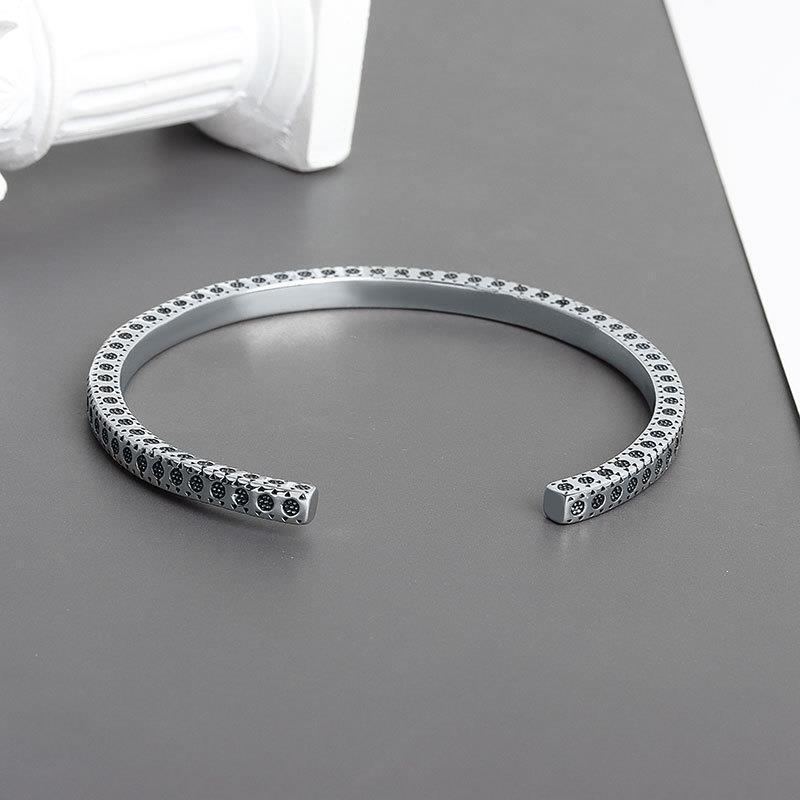 Silver Color Minimalist Dots Pattern Bracelet For Women Men Fine Jewelry Couple Present
