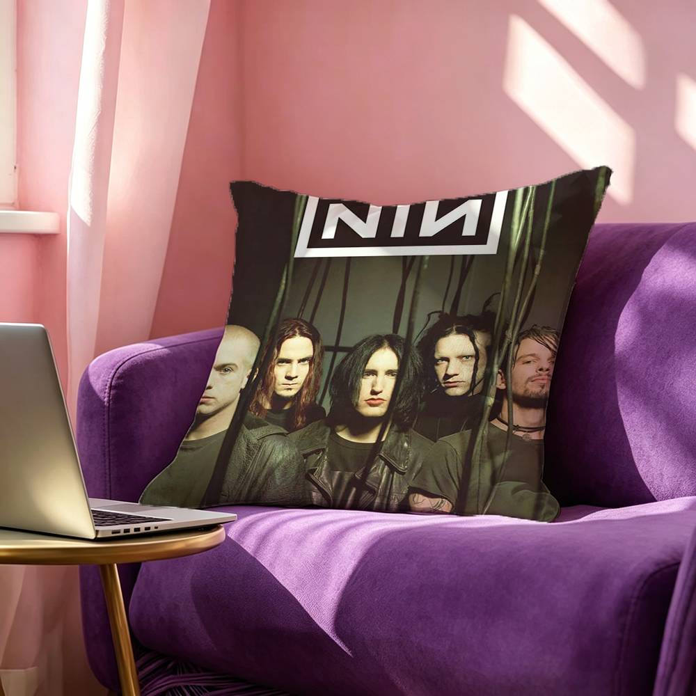 Nine Inch Nails Band Anime Square DoubleSided printed Pillow Case Bedroom Bedside Pillow Sofa Cushion Cover