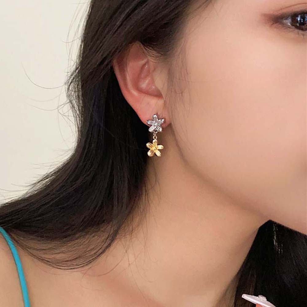 

Light Luxury Flowers Ear Pendant Jewelry Accessories Flowers Dangle Earrings Women серебряный/золотой