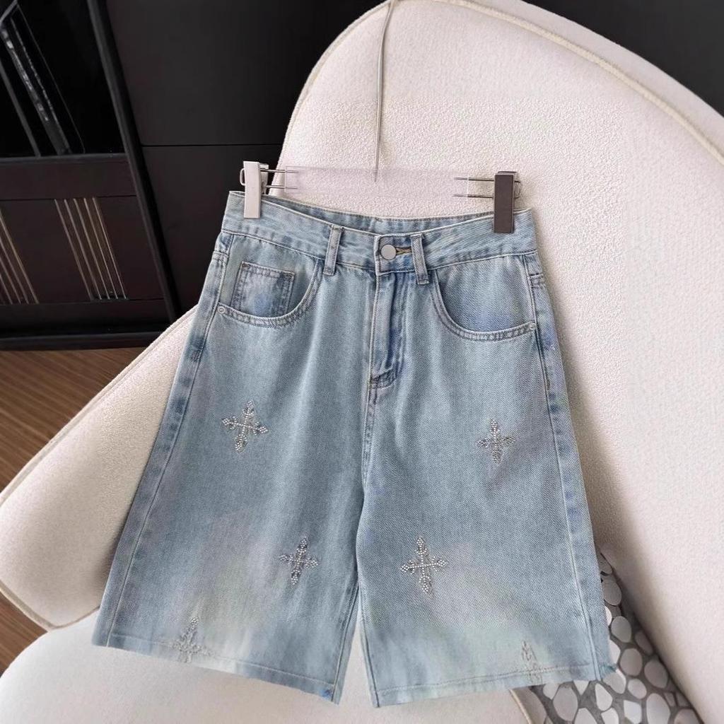 2025 Autumn High-End High Waist Slimming Denim Jeans – Women's Fashion Narrow Straight Leg Pants with Hot Drill Details