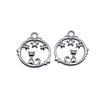 Nested Star Charms Multi Color Alloy Pendants For Double Star Themed Jewelry