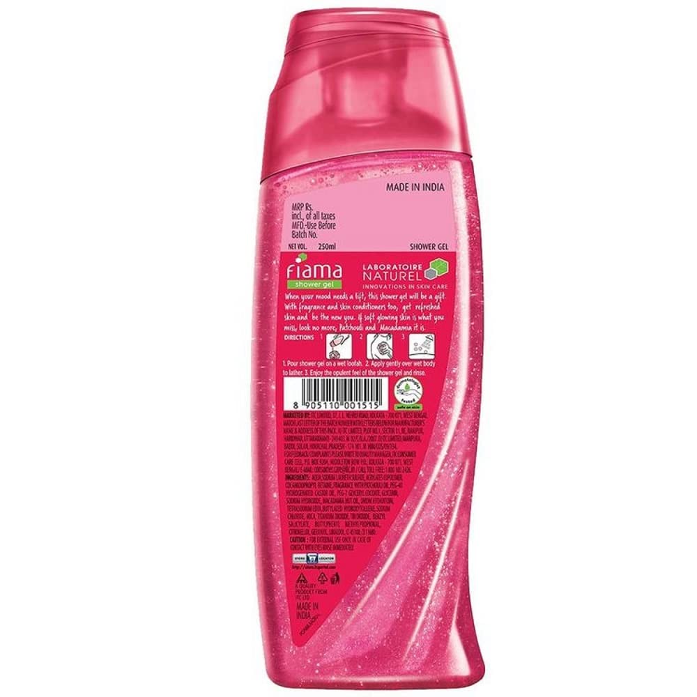 Fiama Shower Gel Patchouli & Macadamia, Body Wash With Skin Conditioners For Soft Glowing Skin, 250ml