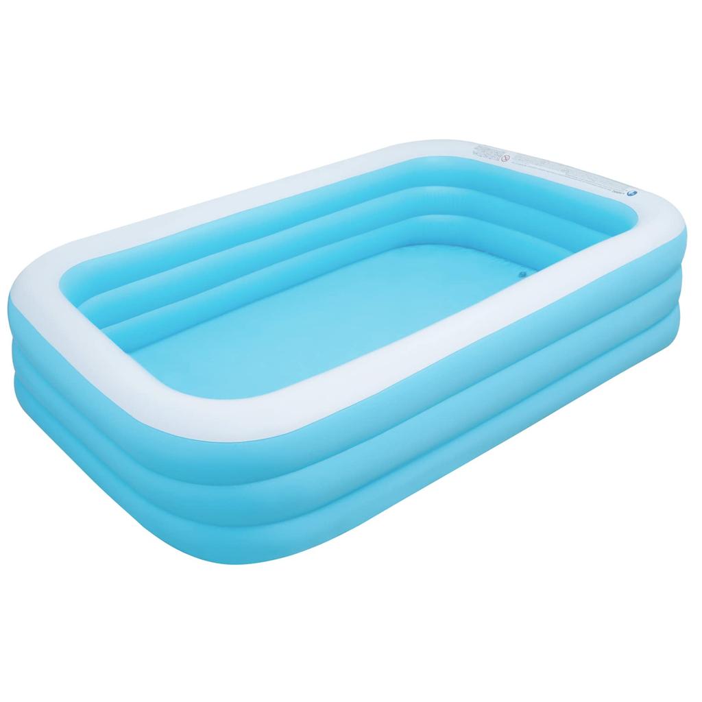 Saiveina Vinylbasseng for Hjem Stor Familie Luftbasseng for Sommer Vann PVC Trygt og 3 Luft Blå Hvit x 183 x 56 Bruk, Basseng, Barn, Beskyttelse, Lek,