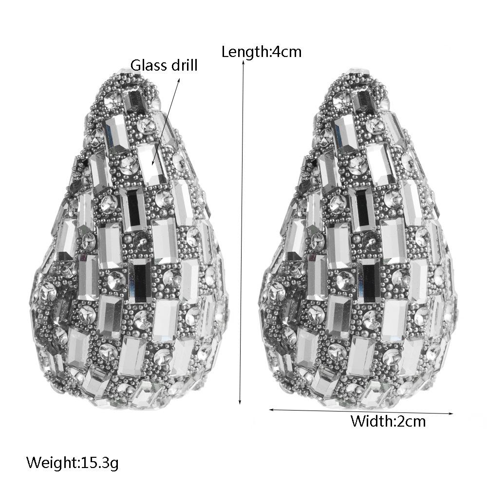 Kryształowe kolczyki w kształcie łezki: Kolorowe, wysadzane diamentami, luksusowe kolczyki sztyfty
