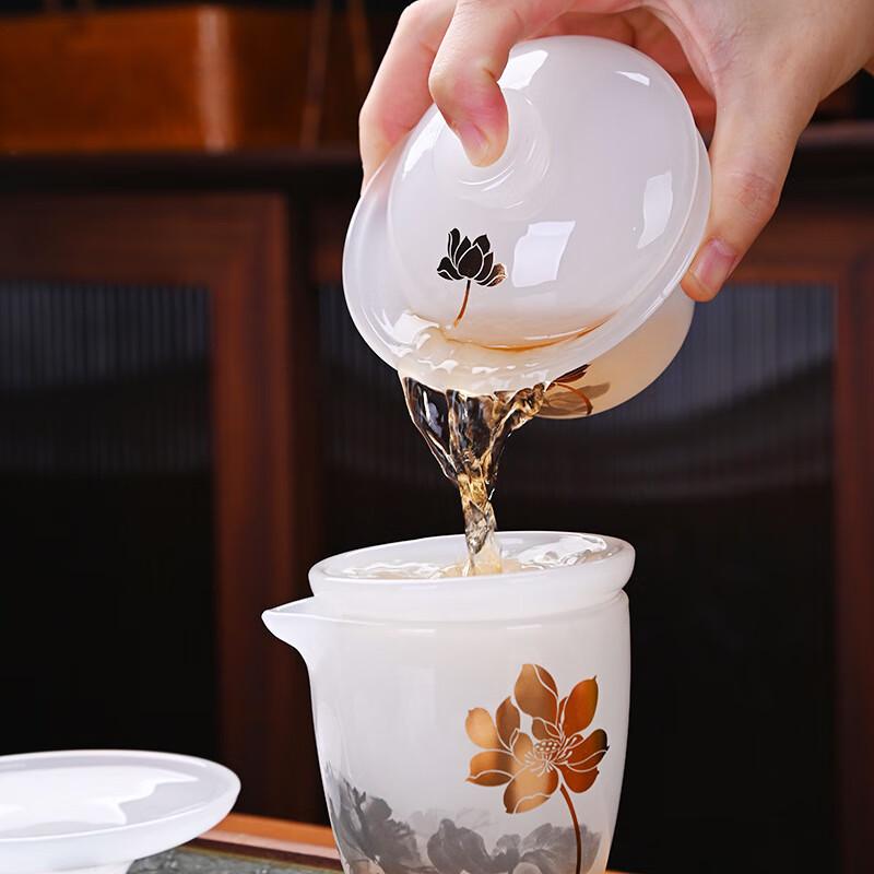 Chaxun Blossoming Prosperity Glass Kung Fu Tea Set