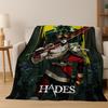 D Classics Game Hades Cartoon Flannel Blanket Cozy Soft Throw for Home Bedroom Bed Sofa Picnic Cover Gift for Kids