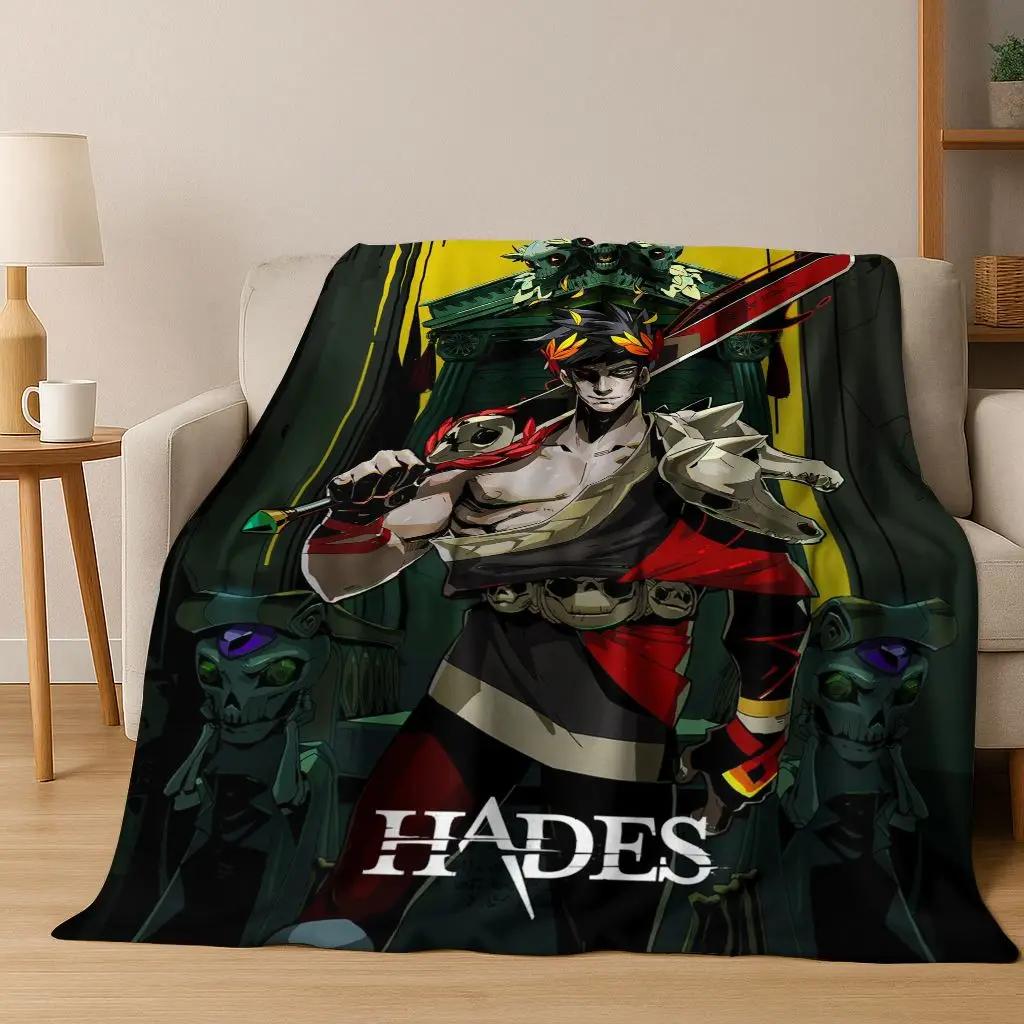 D Classics Game Hades Cartoon Flannel Blanket Cozy Soft Throw for Home Bedroom Bed Sofa Picnic Cover Gift for Kids