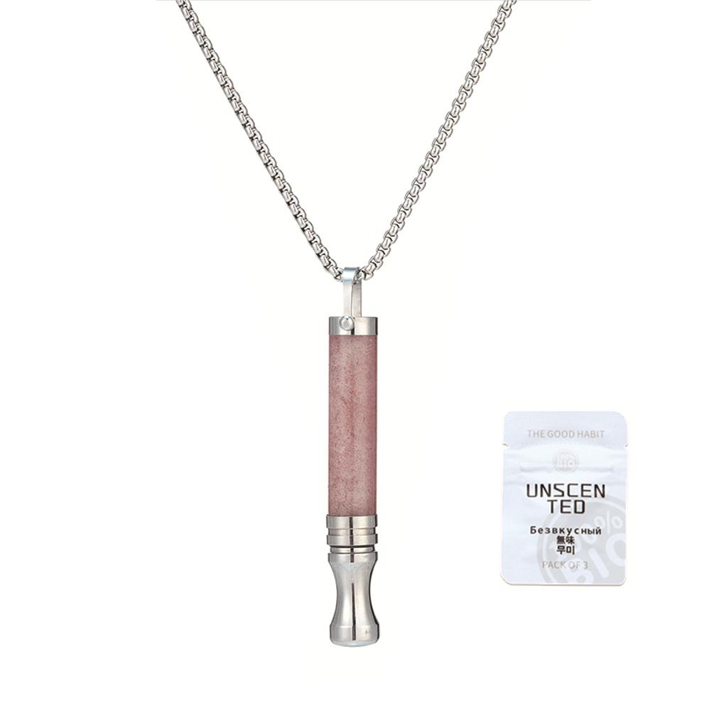 Anxiety Breathing Necklace with Resistance, Flavoured Air Wooden Breathlace, Filter Natural Essential Necklace Pendant