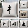 Luxury Yoga Art Pillow Case Short Plush Double-sided Print Square Throw Pillow Covers Sofa Home Cushion Decor