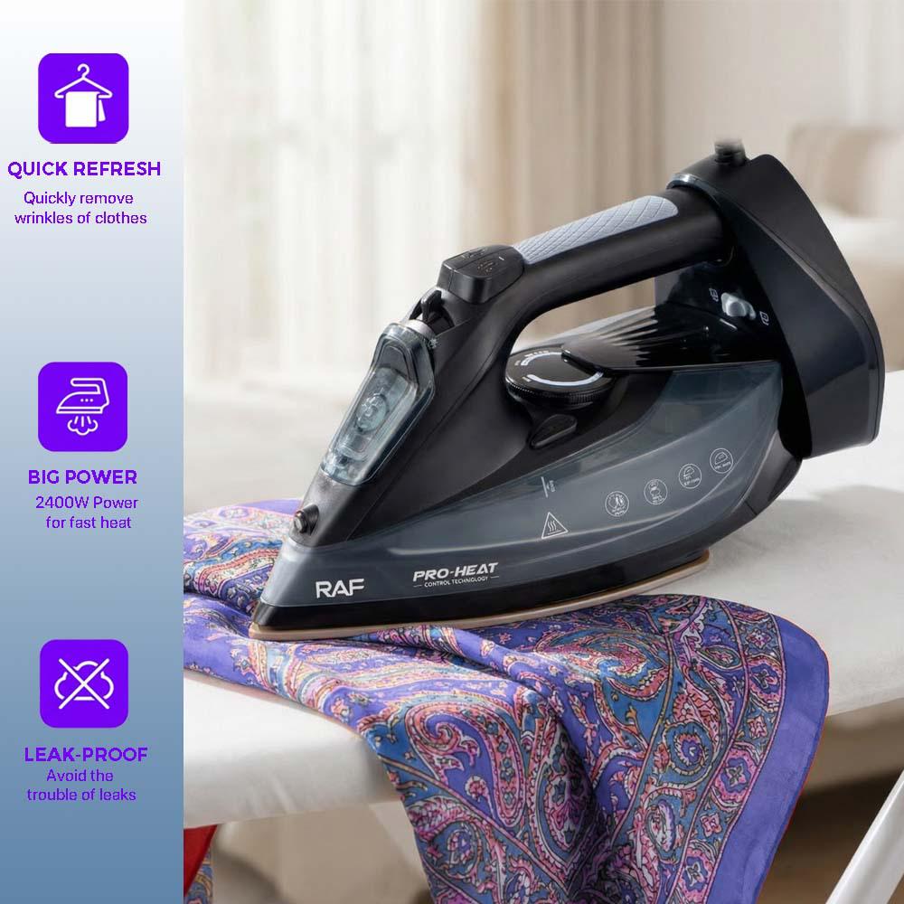 Cordless Handheld Steam Iron 2400W, Adjustable Temperature, Wireless Use